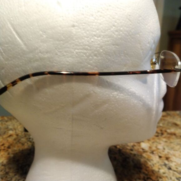 Totally Rimless 51-18-140 Gunmetal (Gun) Tortoise Eyeglass Frames - Picture 6 of 13